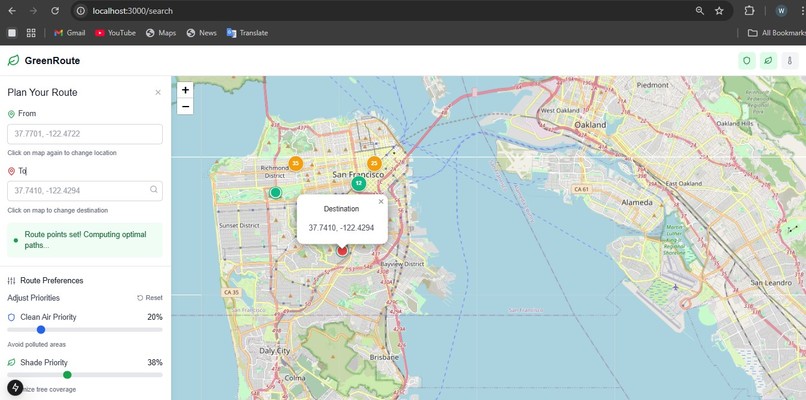 GreenRoute – screenshot 1