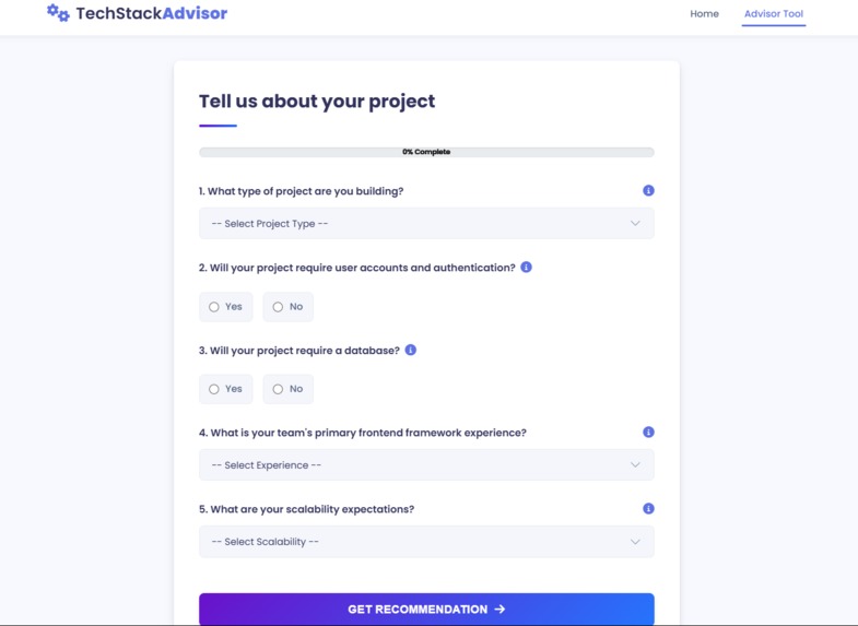 Tech Stack Advisor – screenshot 1