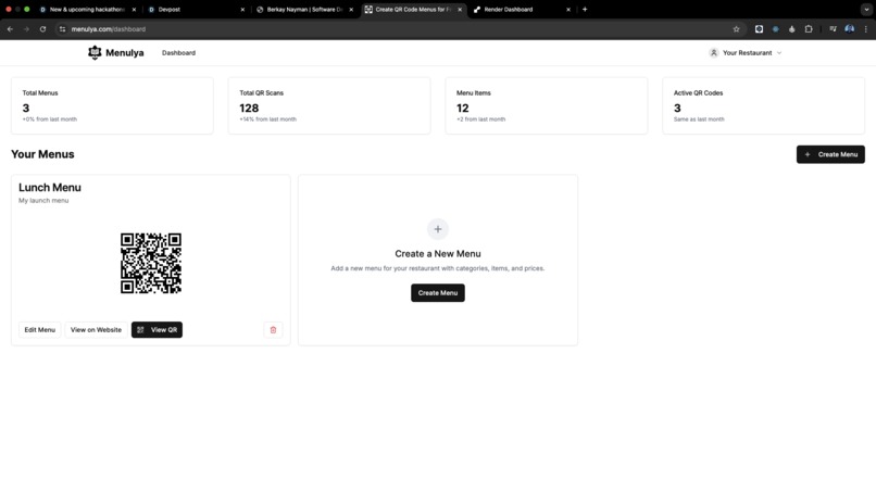 Menulya.com - QR Menu Generator – screenshot 1