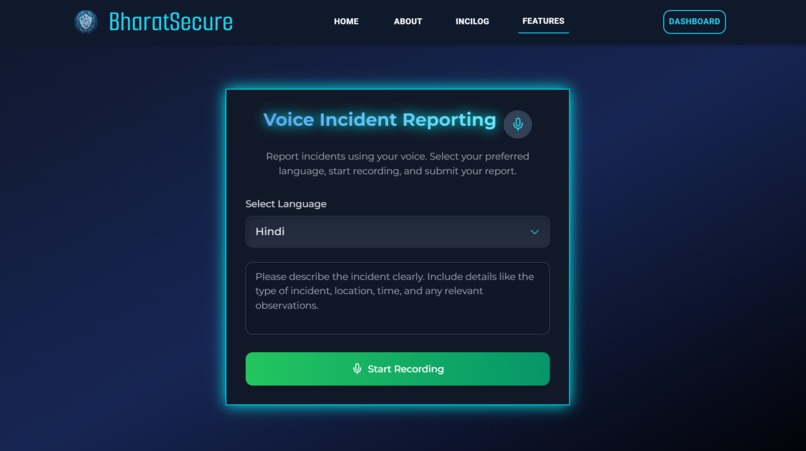 BharatSecure (AI Powered Incident Reporting&Response System) – screenshot 5
