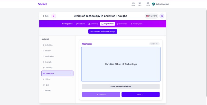 Seeker: Perplexity for learners  – screenshot 4