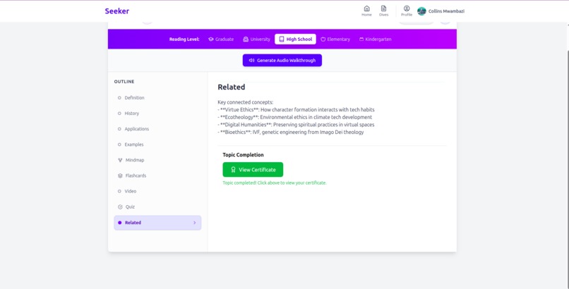 Seeker: Perplexity for learners  – screenshot 9