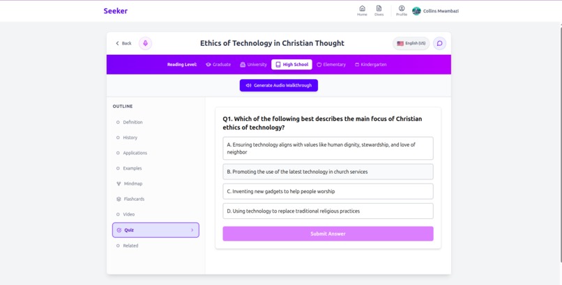 Seeker: Perplexity for learners  – screenshot 5