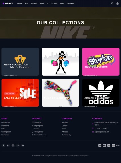 AirNova – Futuristic Sneaker & Apparel Store – screenshot 4