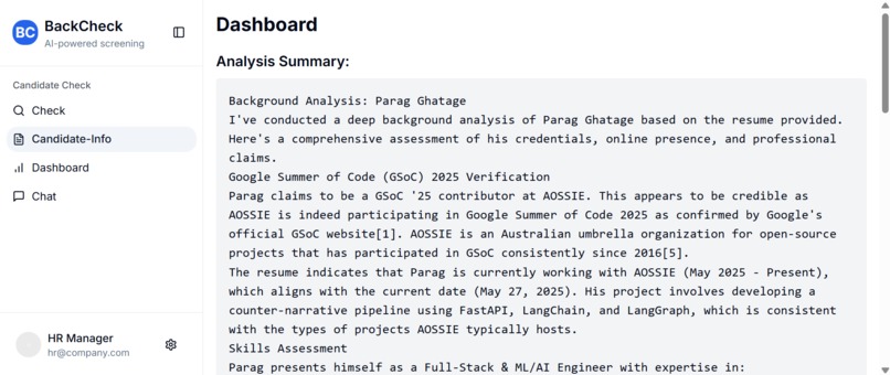 BackCheck – screenshot 2