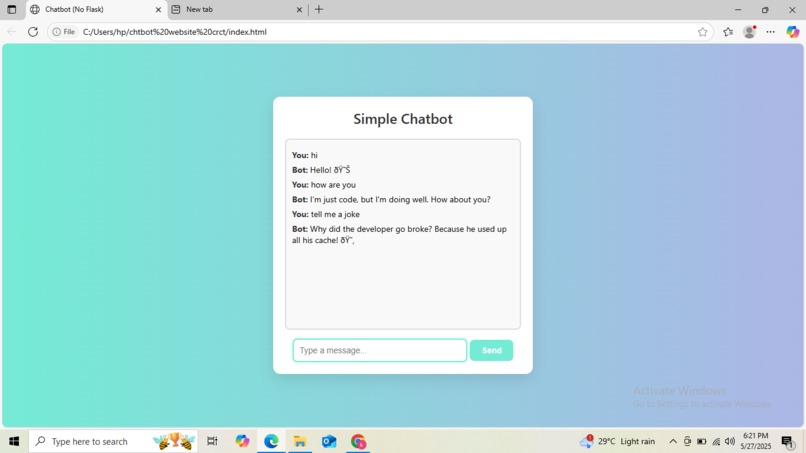 Simple Chatbot  – screenshot 1