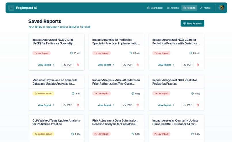 RegImpact AI - Healthcare Regulation Impact Analyzer – screenshot 3