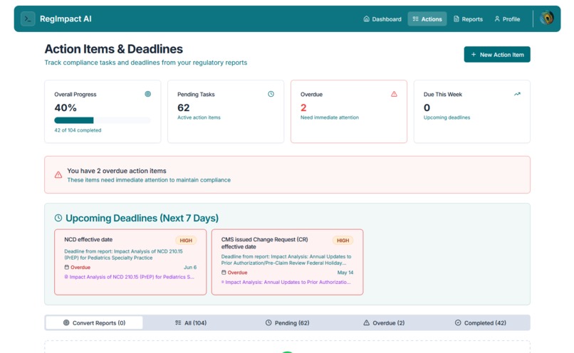 RegImpact AI - Healthcare Regulation Impact Analyzer – screenshot 6
