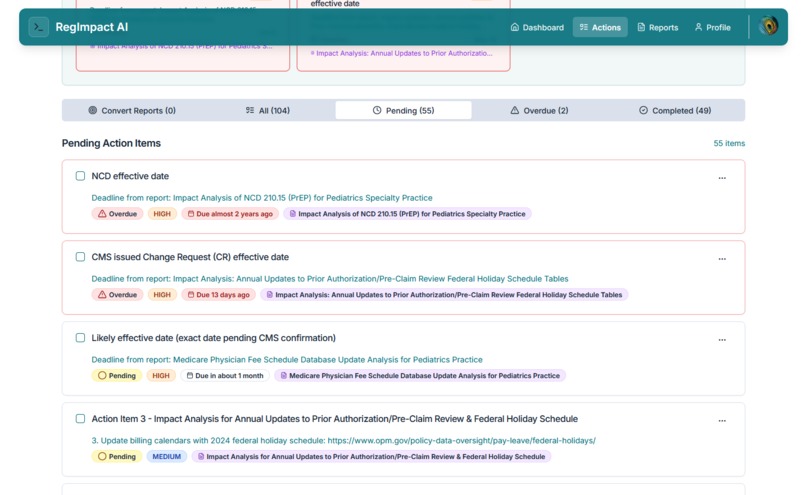 RegImpact AI - Healthcare Regulation Impact Analyzer – screenshot 7
