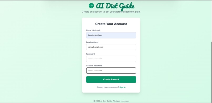  AI-Powered Diet Guide – screenshot 3