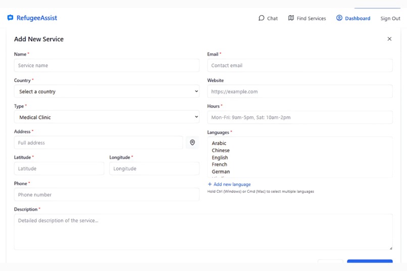 RefugeeAssist – screenshot 2
