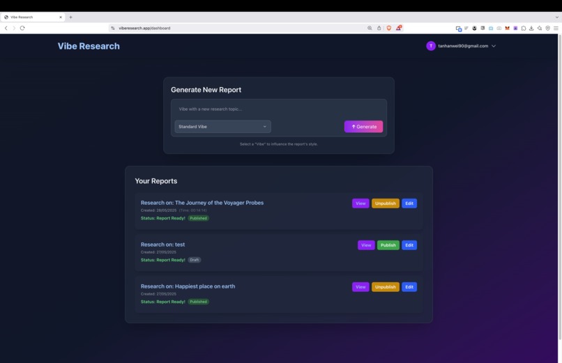 Vibe Research – screenshot 2