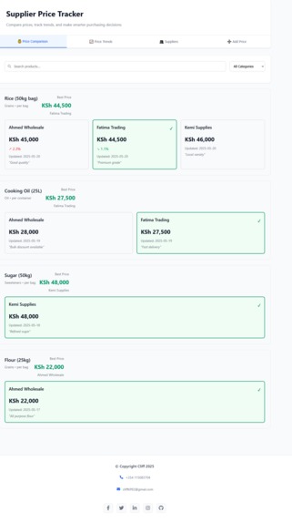 Supplier Price Tracker – screenshot 1
