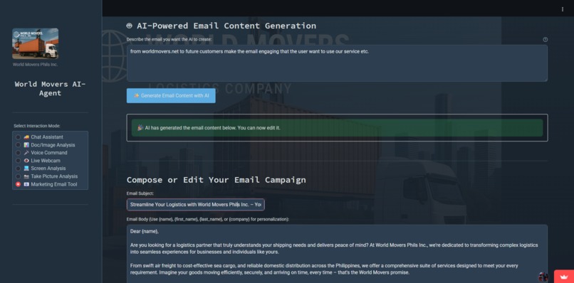  World Movers AI-Agent Drone, Customer Service, & Marketing – screenshot 17