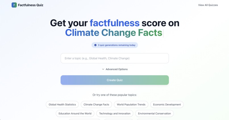 Factfulness Quiz App & Generator – screenshot 1