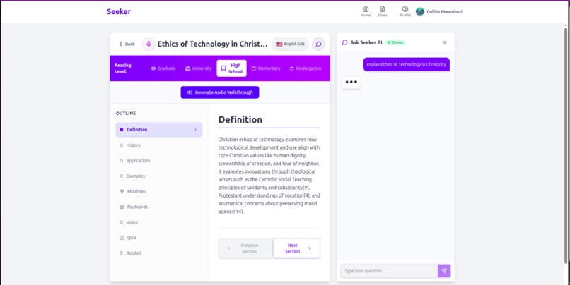 Seeker: Perplexity for learners  – screenshot 8