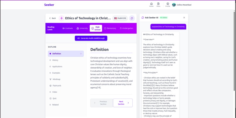 Seeker: Perplexity for learners  – screenshot 7