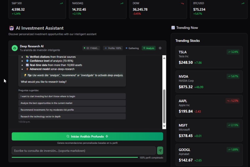 FinancIA – Your Intelligent Investment Assistant – screenshot 1