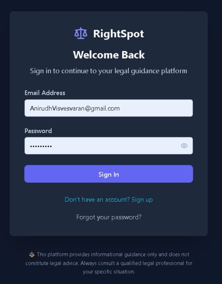RightSpot: Your AI-Powered Legal Navigator – screenshot 1