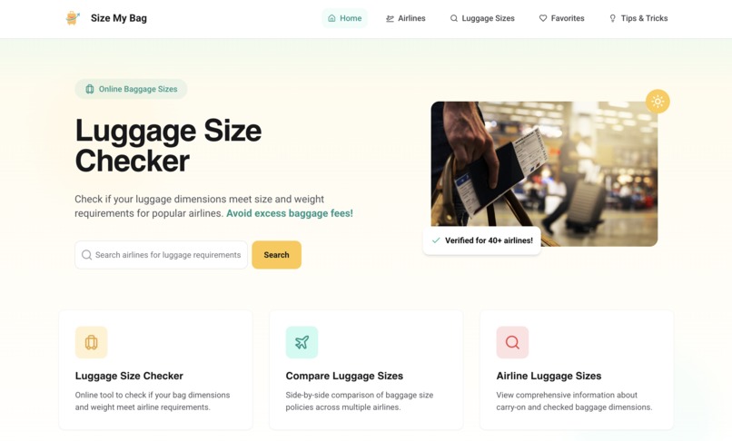 Size my bag – screenshot 1