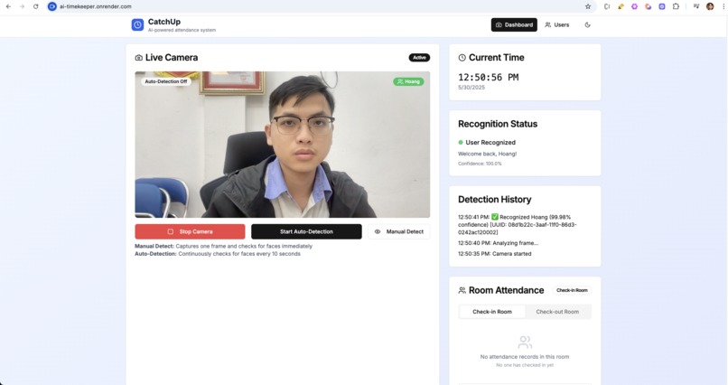 CatchUp - Facial Recognition Attendance System – screenshot 1