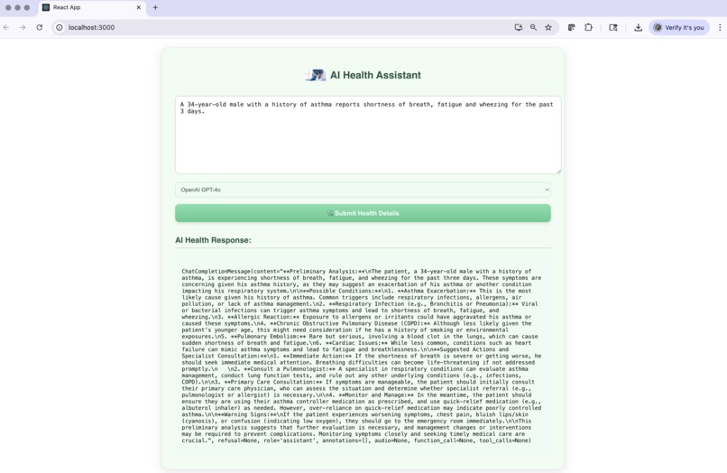 AI Health Assistant – screenshot 1