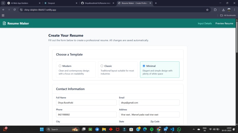 Resume Maker  – screenshot 1