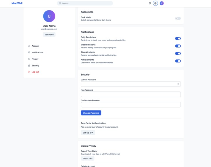 MindWell – screenshot 2