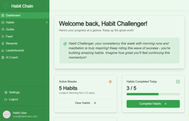 Gamified Habit Tracker with Social Elements – screenshot 1