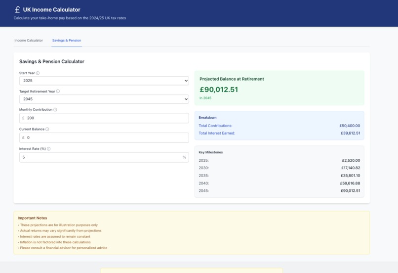 UK Income Calculator  – screenshot 2