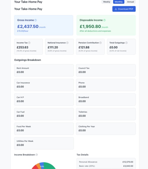 UK Income Calculator  – screenshot 3