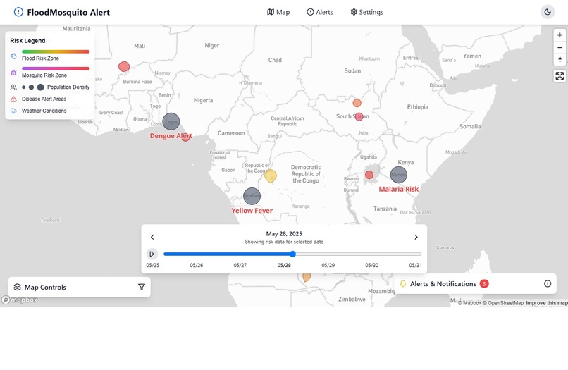 African Flood Prediction and Mosquito Risk Alert System – screenshot 2