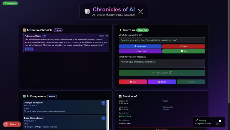 NeuroDungeon- MiniMax, LinkUp, Auth0, Apify – screenshot 2