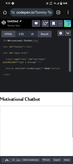 Motivational Chatbot Web App Description – screenshot 1