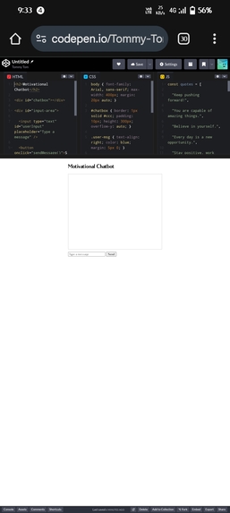 Motivational Chatbot Web App Description – screenshot 2