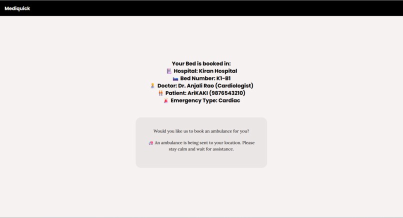 Mediquick - AI Based Emergency Hospital Bed Booking System – screenshot 8
