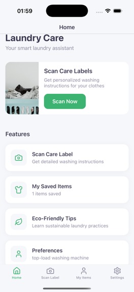 Smart Laundry Scanner – screenshot 1