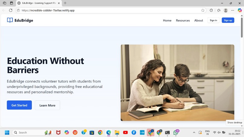 EduBridge– Learning Support for Underserved Communities – screenshot 1