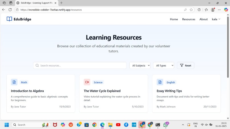 EduBridge– Learning Support for Underserved Communities – screenshot 12