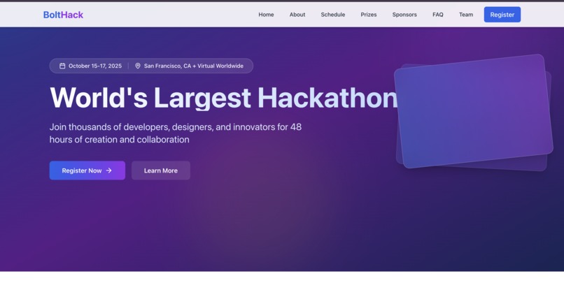 World’s Largest Hackathon web page – screenshot 1