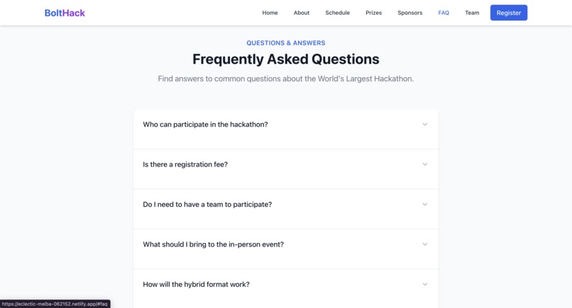 World’s Largest Hackathon web page – screenshot 7