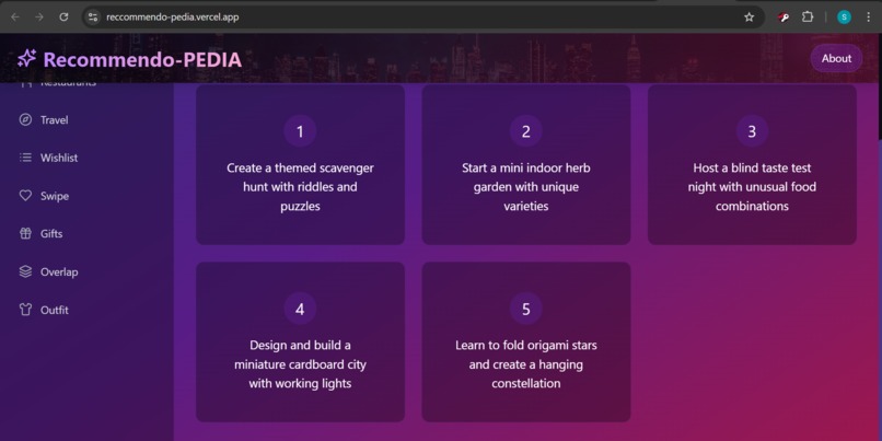 Recommendo -Pedia – screenshot 2