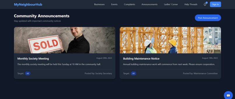 MyNeighbourHub  – screenshot 2
