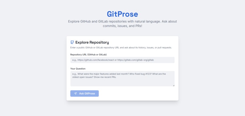 GitProse – screenshot 1
