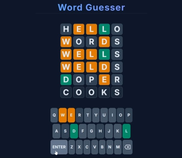 Word Guesser built with Bolt.new – screenshot 1