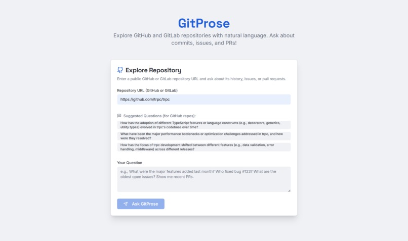 GitProse – screenshot 2