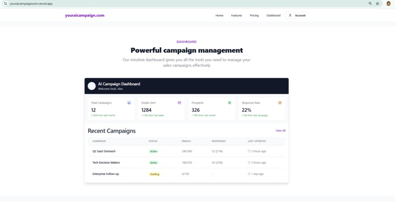 your ai outreach – screenshot 1