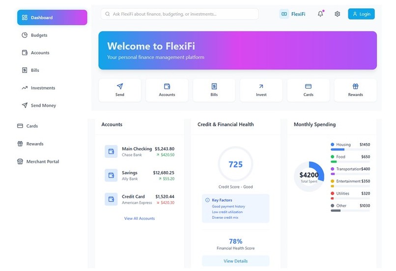 FlexiFi - Smart Personal Finance Management – screenshot 1