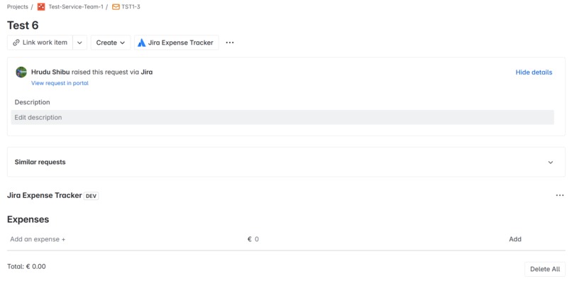 Jira Expense Tracker – screenshot 1