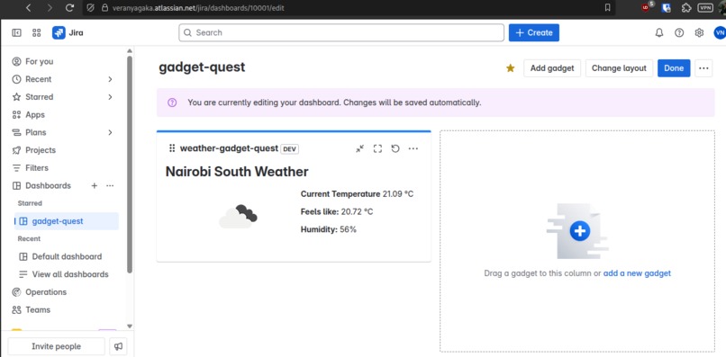  Jira Weather Gadget App – screenshot 1
